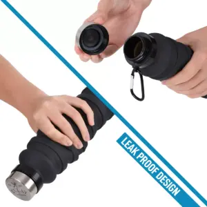 Zulay Kitchen Portable Water Bottle Collapsible - Black