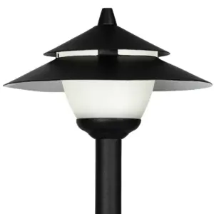 John Timberland Pagoda Textured Black 8-Piece LED Landscape Path Light Set