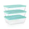 Pyrex Simply Store 6pc Glass Rectangular Food Storage Container (3 dishes, 3 lids) Set