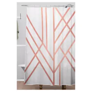 Stripe Shower Curtain Brass - Deny Designs