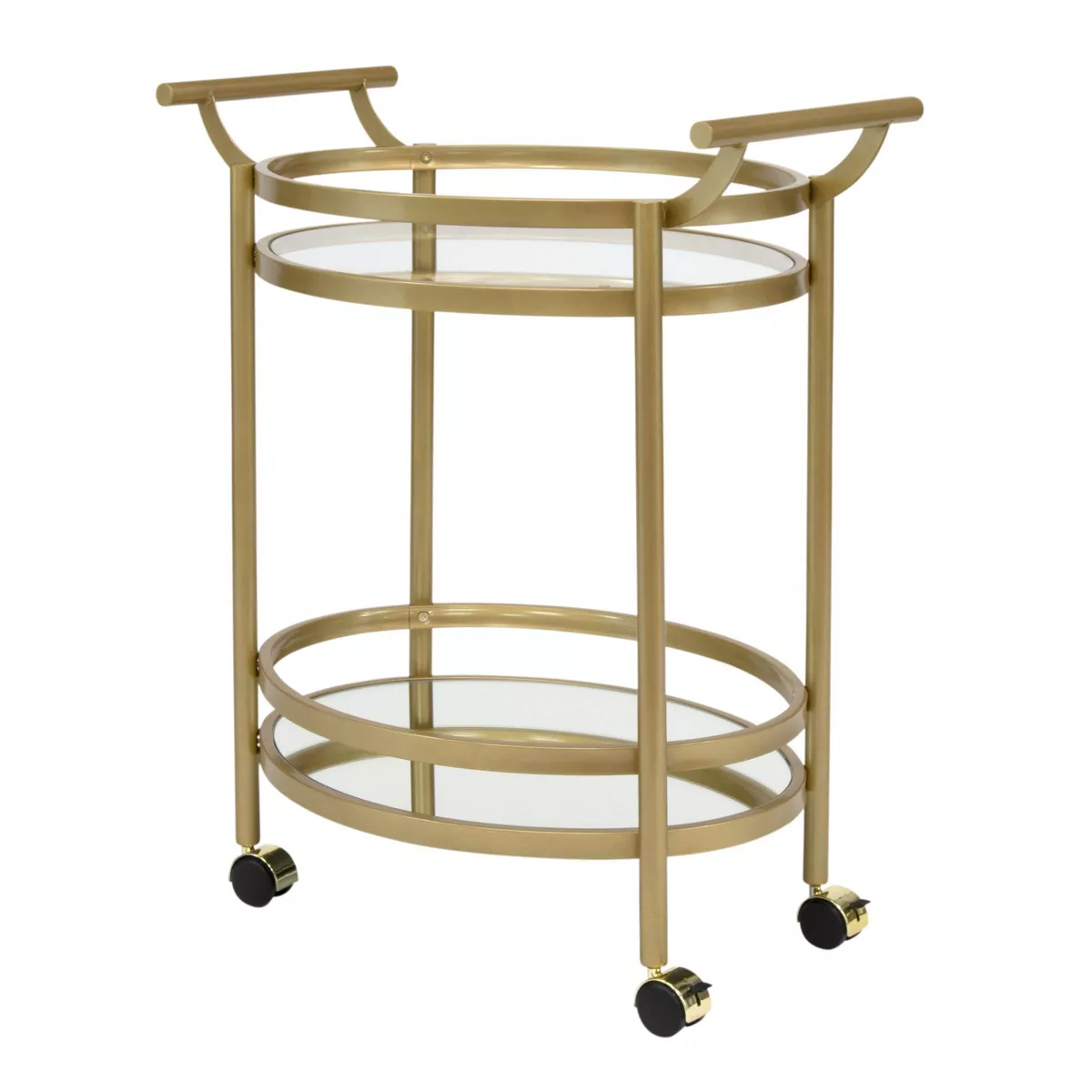 Palazzo Bar Cart with Clear Glass Gold - Studio Designs Home