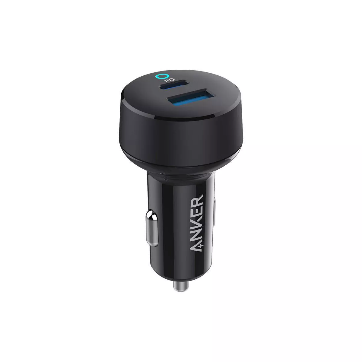 Anker 2-Port PowerDrive 25.5W Power Delivery Car Charger (with 3' PowerLine Select Lightning to USB-C Cable) - Black