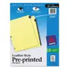 Avery Preprinted Black Leather Tab Dividers w/Copper Reinforced Holes 12-Tab Letter 25181