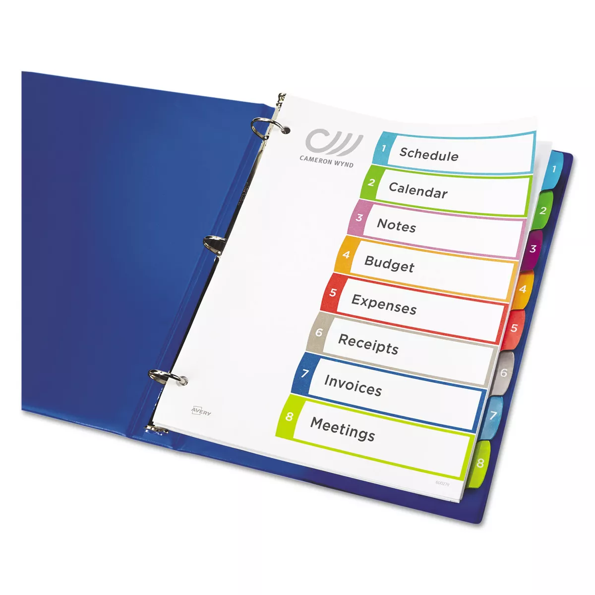 Avery Ready Index Table of Contents Dividers Multicolor Tabs 1-8 Letter 11841