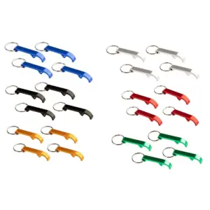Juvale 24 Pack Bottle Opener Keychain, Metal Keychains with Beer Bottle Opener Pocket Size Bar Claw 6 Colors
