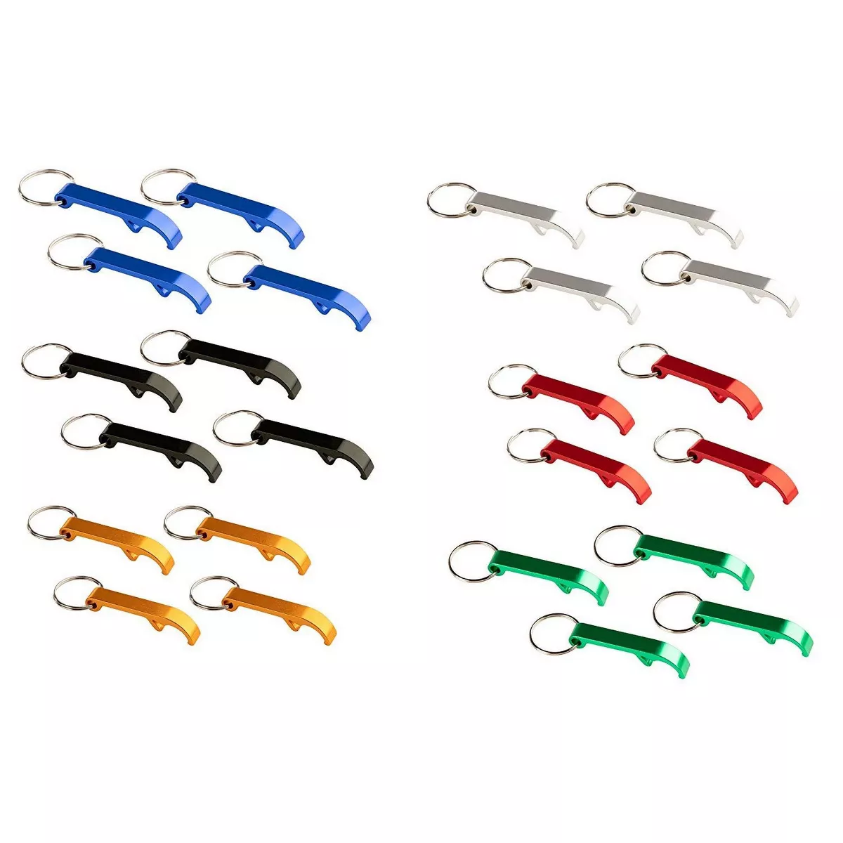 Juvale 24 Pack Bottle Opener Keychain, Metal Keychains with Beer Bottle Opener Pocket Size Bar Claw 6 Colors