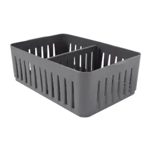 Simplify Stackable Organizer Bin with Adjustable Dividers Gray