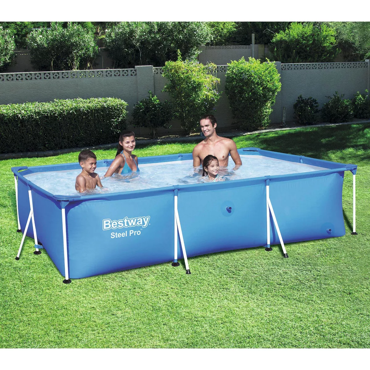Bestway Steel Pro 8.5' x 5.6' x 2' Rectangular Ground Swimming Pool (Pool Only)