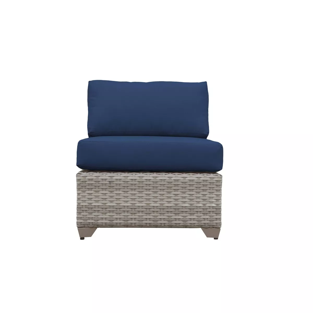 Fairmont 8pc Patio Sectional Seating Set with Club Chairs & Cushions - Navy - TK Classics