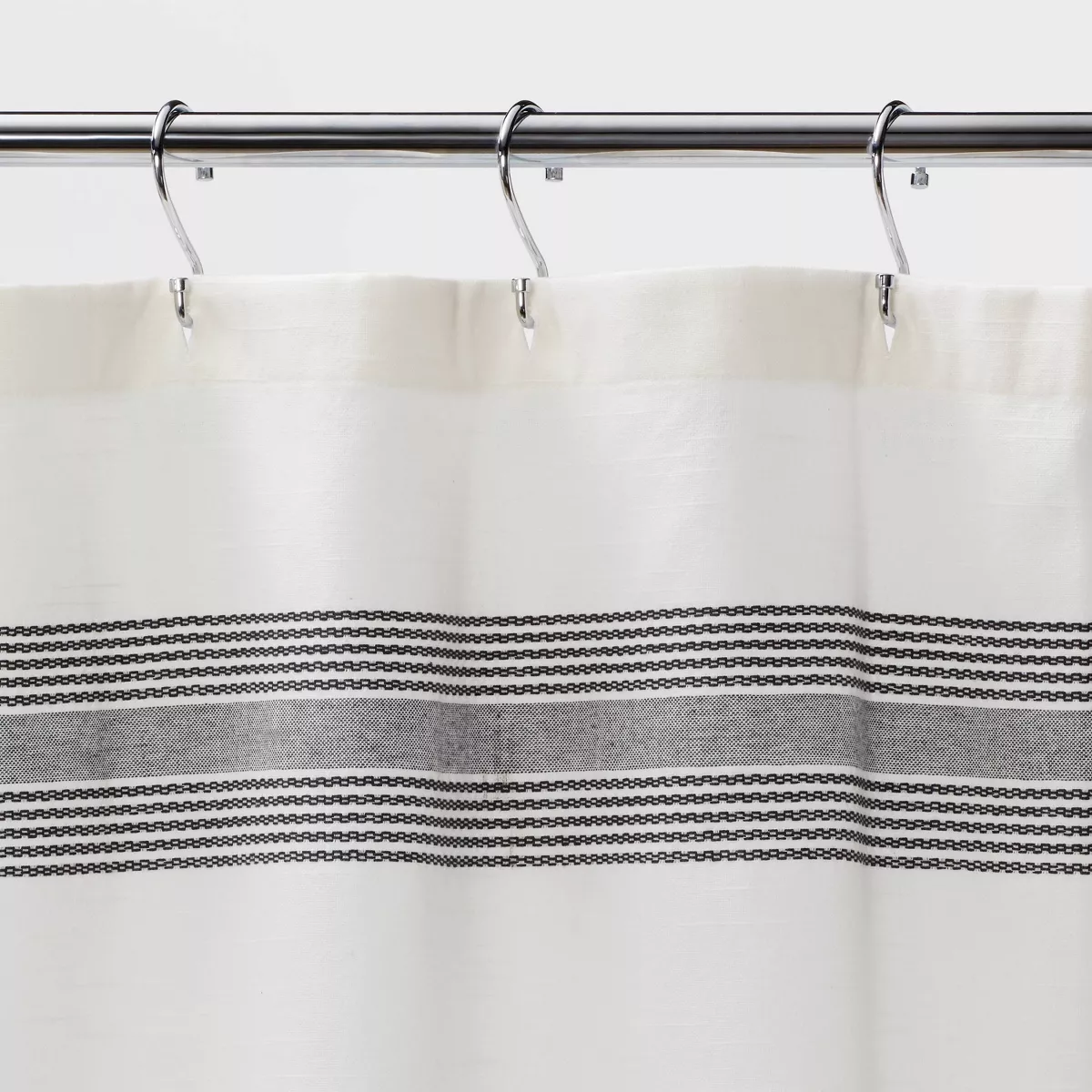 Striped Fringe Shower Curtain Off-White - Threshold™