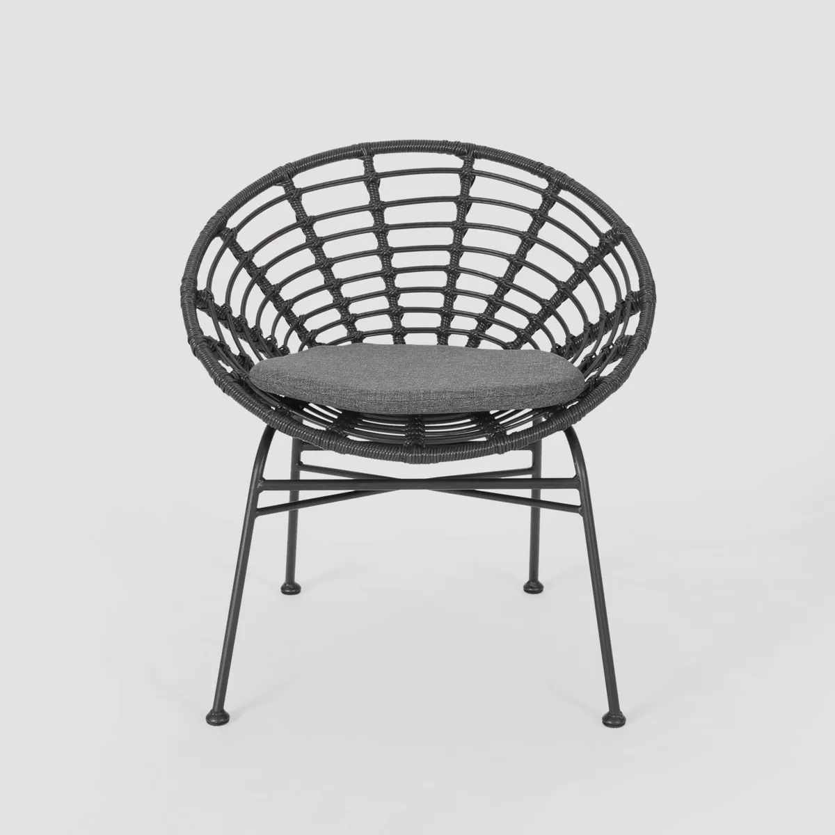 Julian 3pc Iron & Wood Chat Set - Gray/Dark Gray - Christopher Knight Home