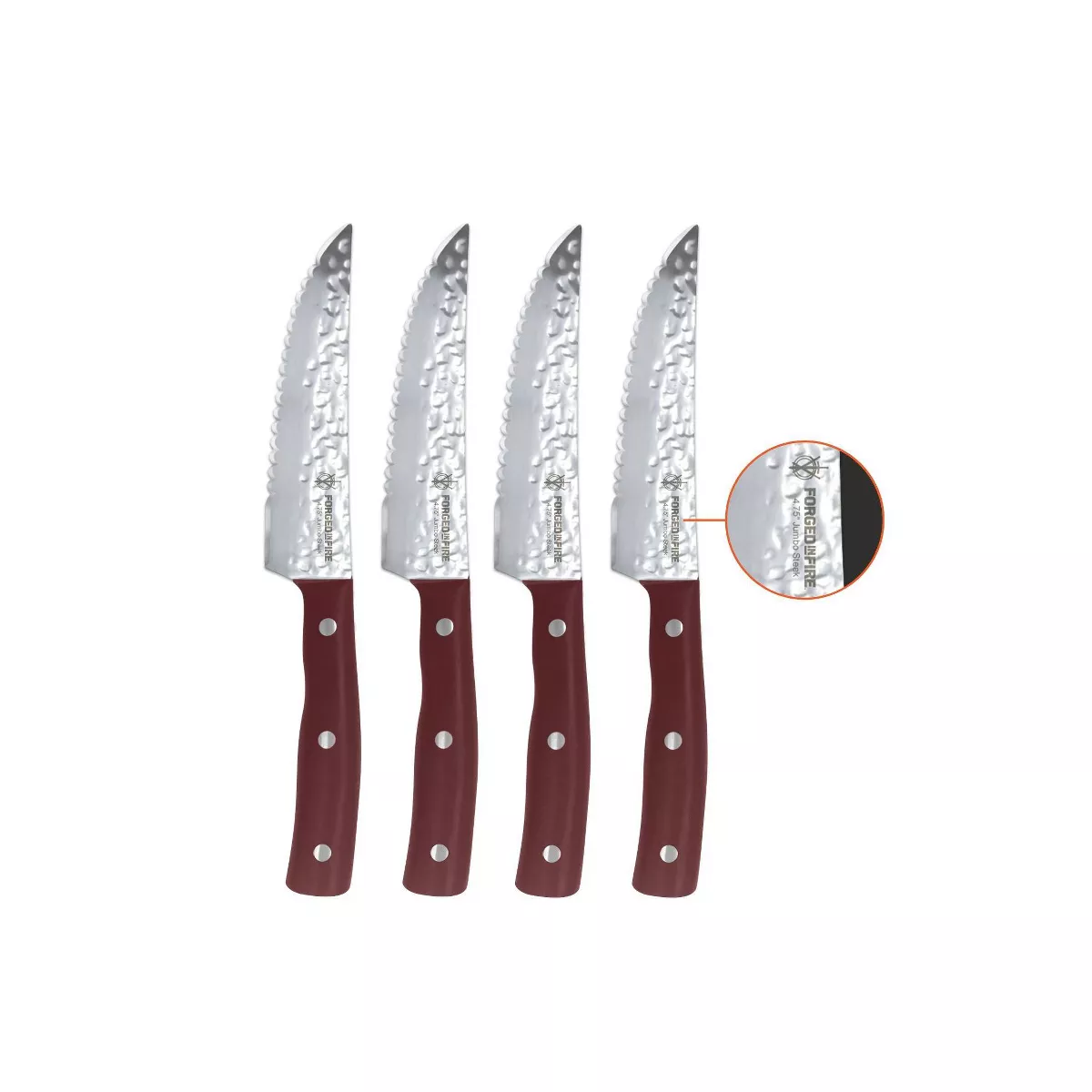 Forged in Fire 4pc Jumbo Steak Knife Set