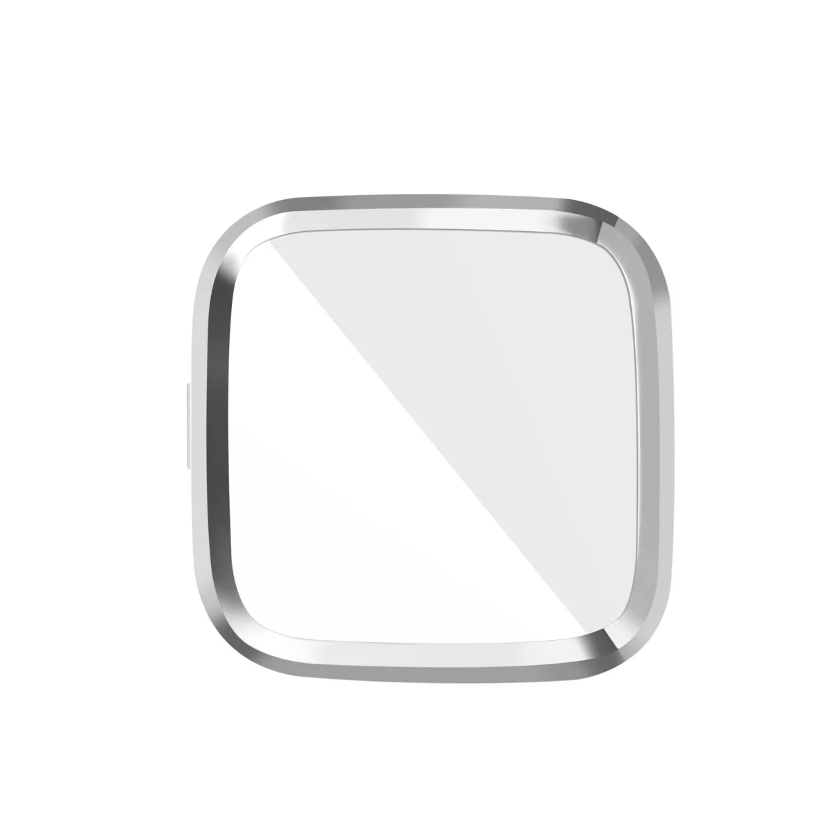 Insten Screen Protector with Soft TPU Rubber Protective Case Bumper Compatible with Fitbit Versa 2, Clear/Silver