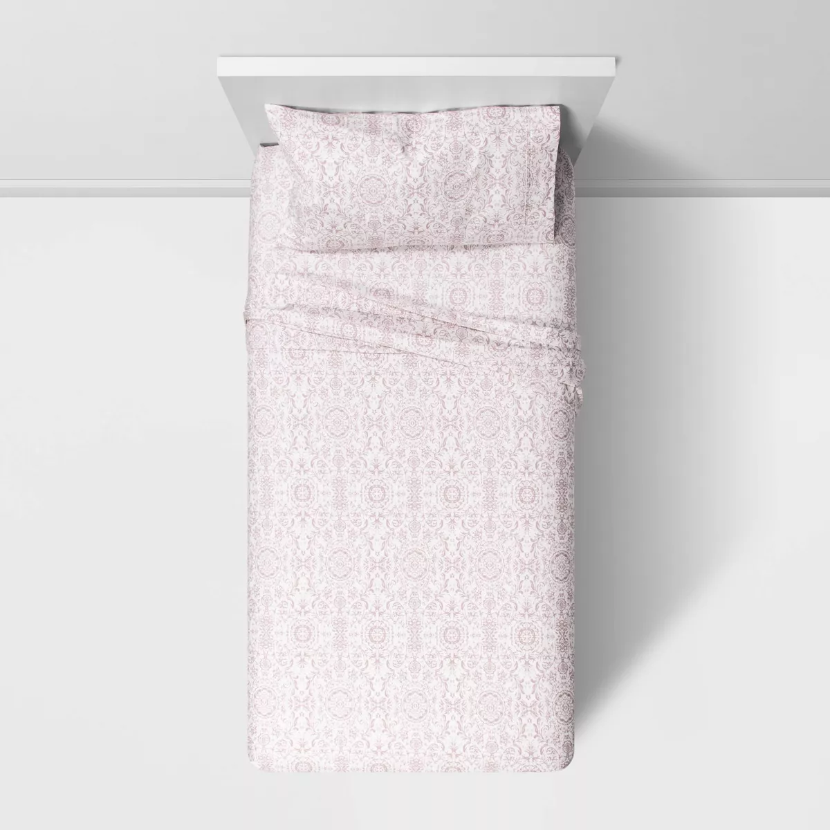 Twin/Twin XL 400 Thread Count Printed Pattern Performance Sheet Set Damask - Threshold™