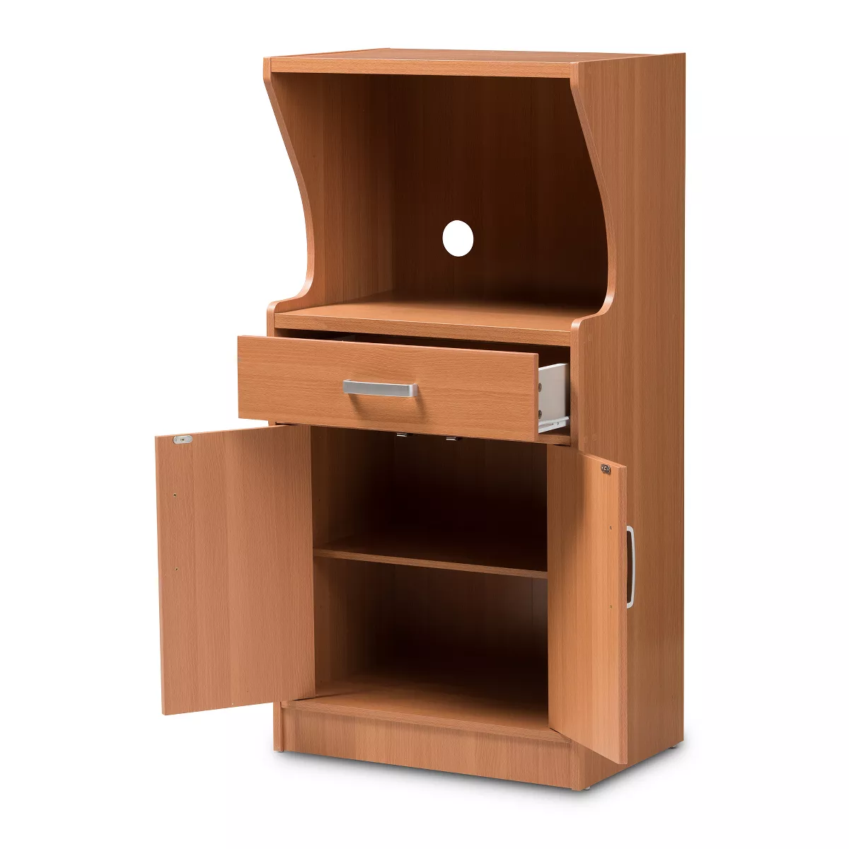 Lowell Modern and Contemporary Wood Finish Kitchen Cabinet Brown - Baxton Studio