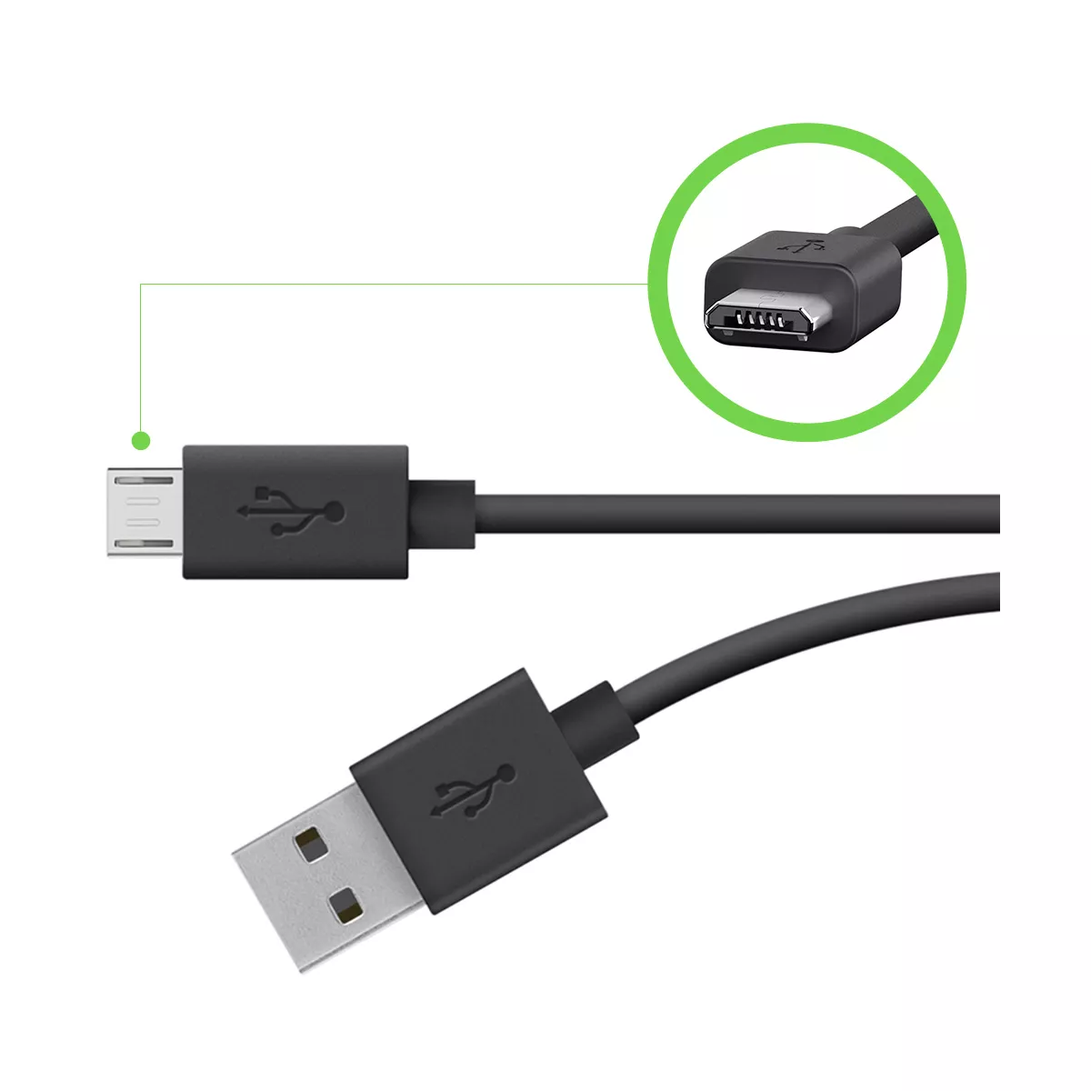 Belkin 2.1A/12W 1-port Universal Home Charger with 4' Micro-USB ChargeSync Cable - Black