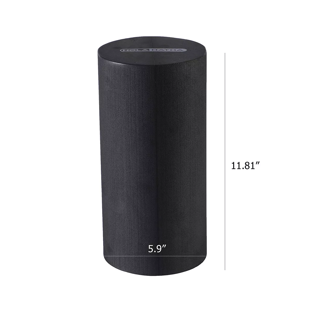 HolaHatha Portable Solid High Density EVA Foam Roller for Deep Tissue Back Massage, Calf Therapy, Glute Massaging, Back Pain, and Leg Recovery, Black