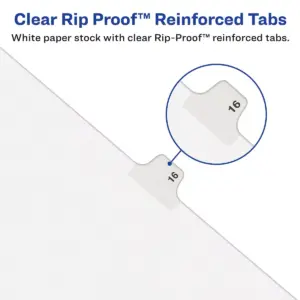 Avery-Style Preprinted Legal Side Tab Divider Exhibit G Letter White 25/Pack 01377