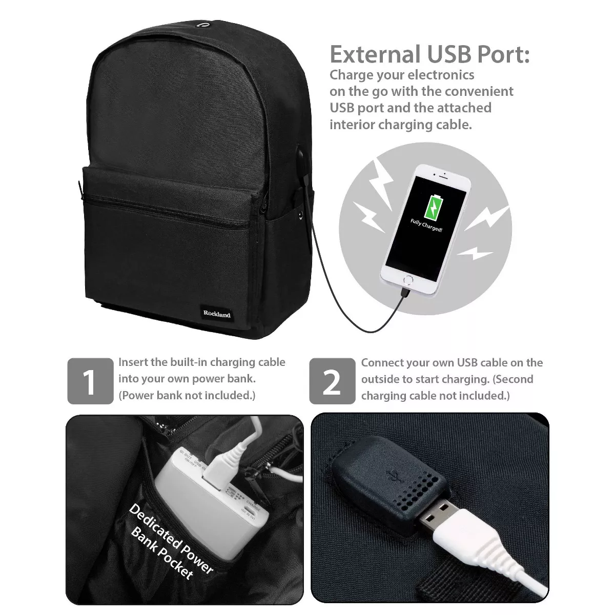 Rockland 17'' Classic Laptop Backpack - Black