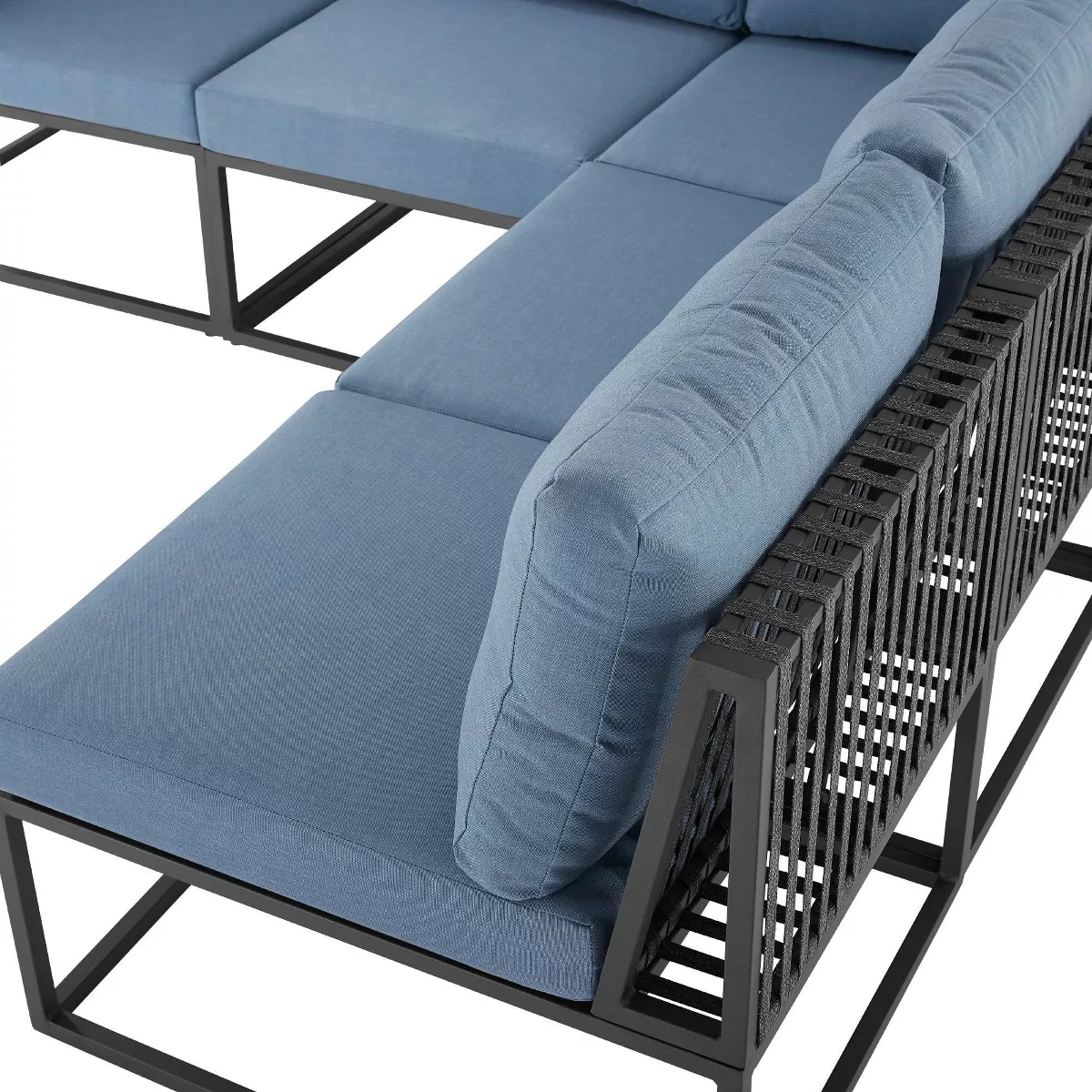 5pc Outdoor Cord Modular Sectional - Blue - Saracina Home