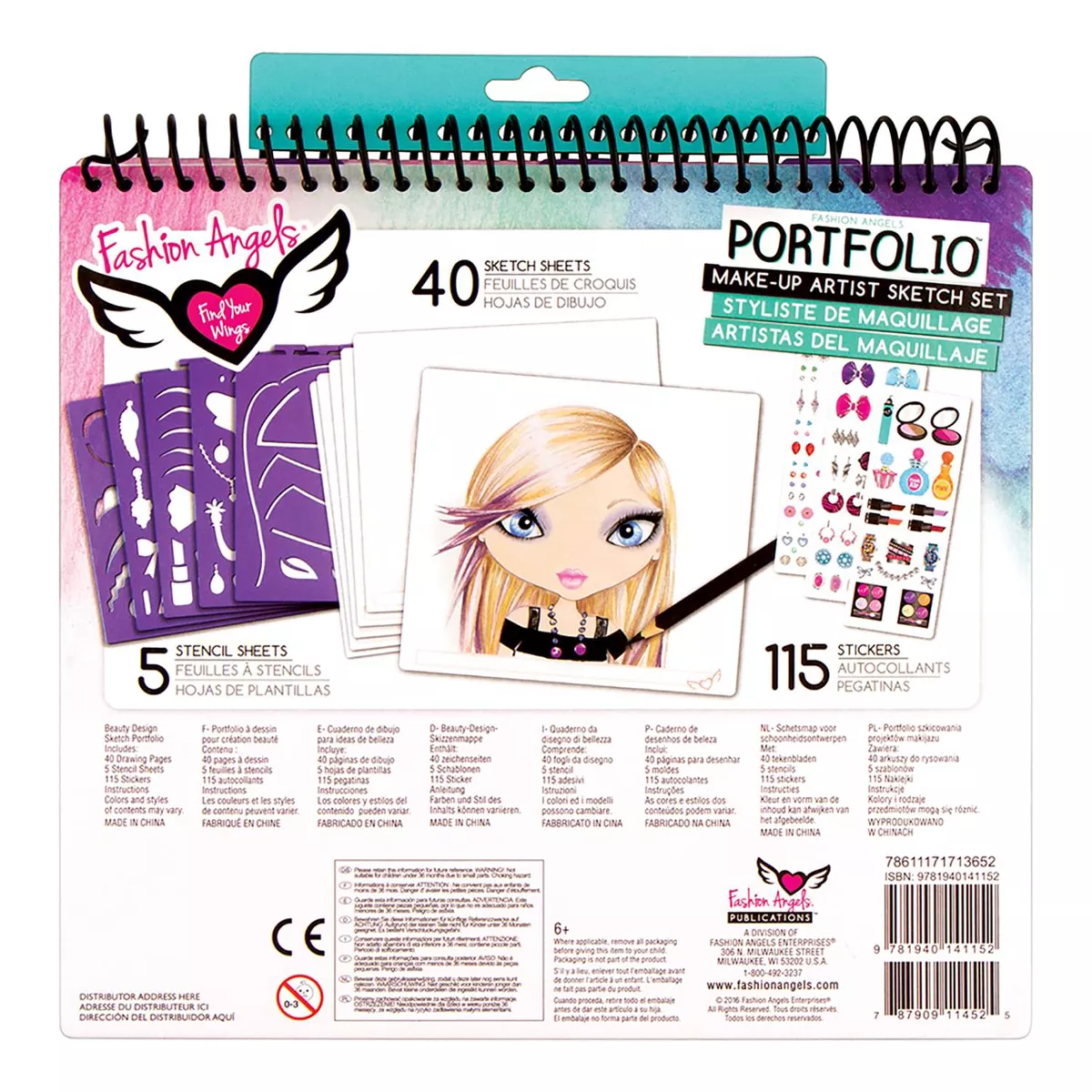 Fashion Angels Make-Up & Hair Design Sketch Portfolio Set