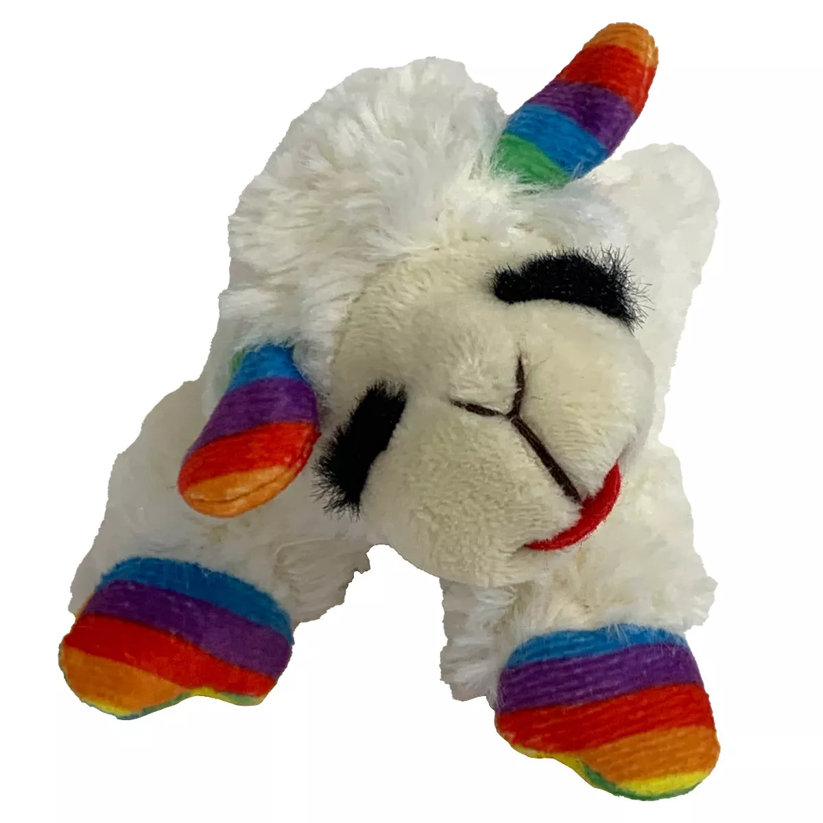Multipet Pride Lamb Chop Rainbow Stripes Dog Toy - 6