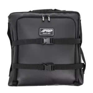 PRP Seats E65 Marine Grade Vinyl UTV, ATV, Motor Vehicle Under Seat Storage Gear Bag with 2 Compartment Pockets and Quick Release Sraps, Black