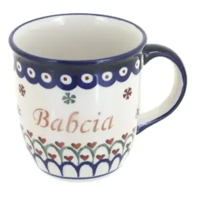 Blue Rose Polish Pottery Grandma Coffee Mug