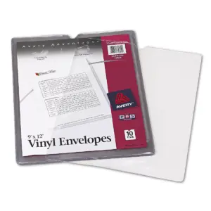 Avery Top-Load Clear Vinyl Envelopes w/Thumb Notch 9 x 12 Clear 10/Pack 74804