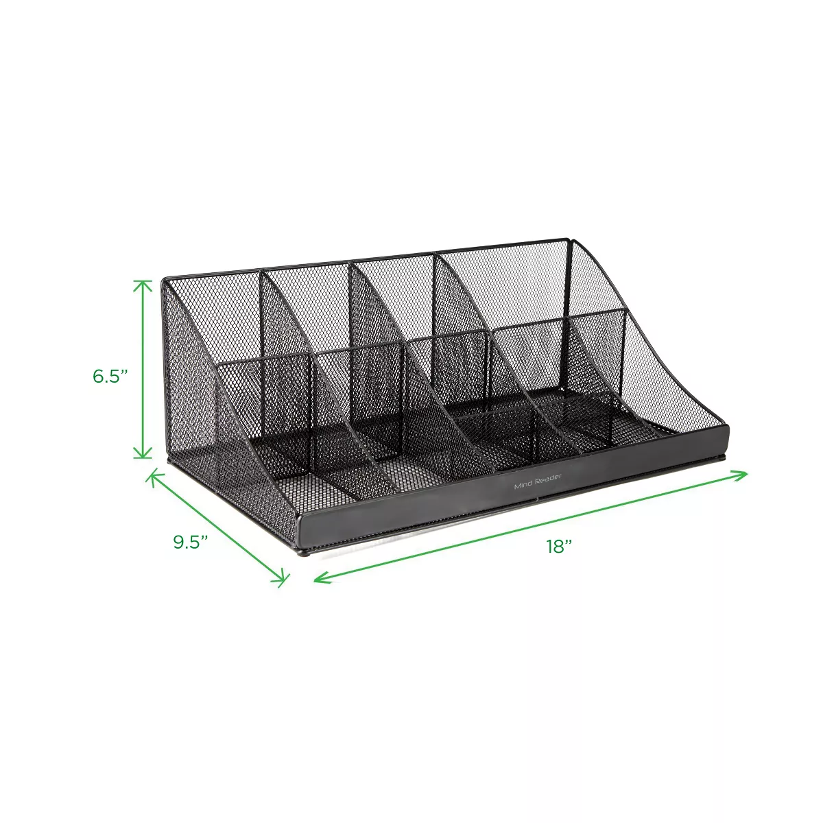 Mind Reader 11 Compartment Break Room Coffee Condiment, Black Metal Mesh