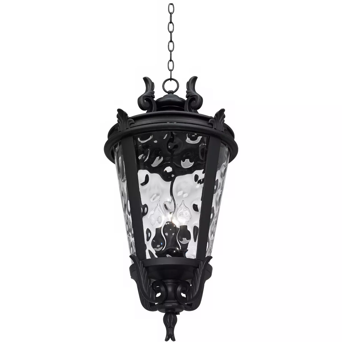 John Timberland Traditional Outdoor Light Hanging Textured Black Scroll 30