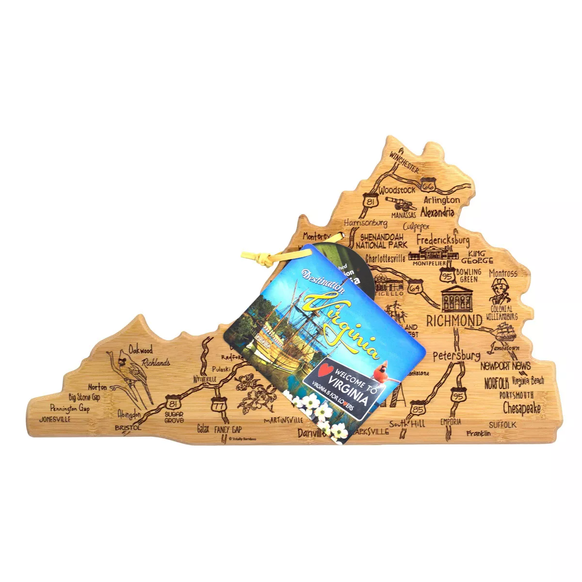 Totally Bamboo Destination Virginia Serving and Cutting Board