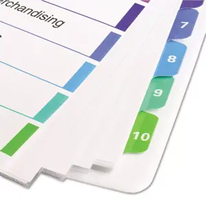 Avery Ready Index Customizable Table of Contents Asst Dividers 10-Tab 11 x 9 1/2 11165
