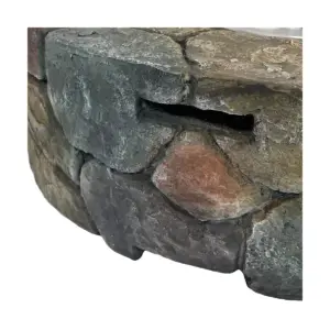 Sunnydaze Outdoor Cast Stone Propane Gas Fire Pit Heater Kit with Lava Rocks - 30