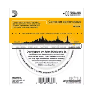 D'Addario EJ14 80/20 Bronze Bluegrass Medium Light Acoustic Guitar Strings