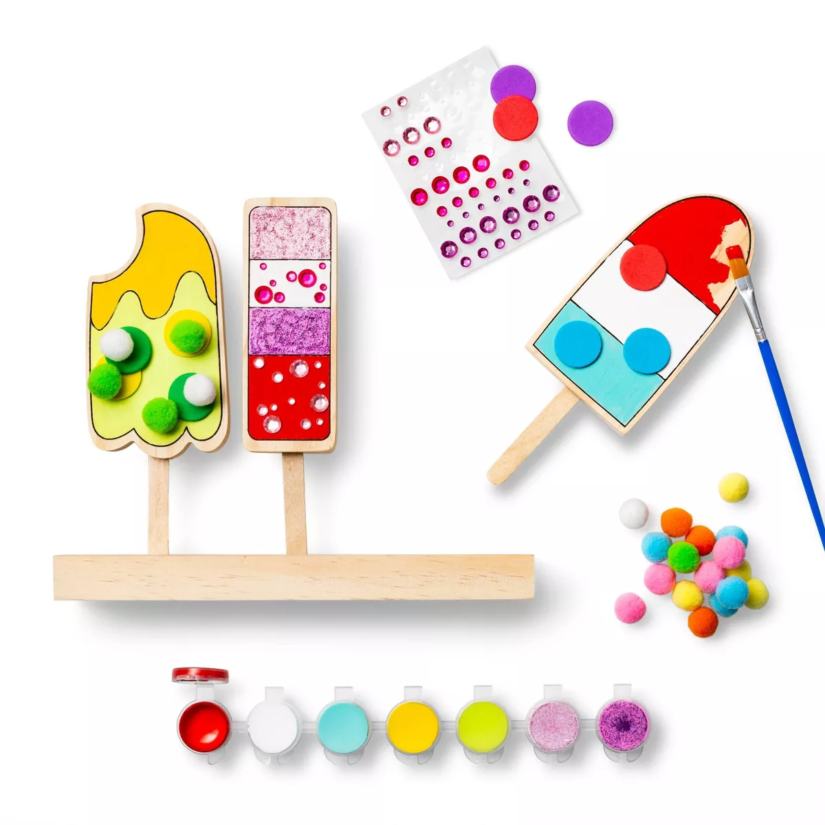 3pk Paint-Your-Own Wood Popsicles Kit - Mondo Llama™