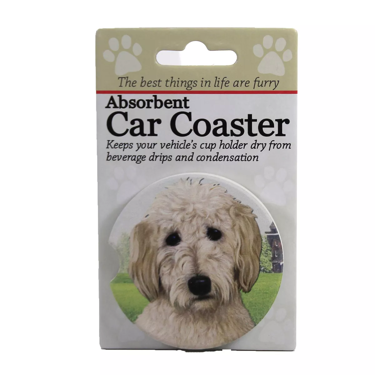 Car Coaster 2.5" Goldendoodle Car Coaster Furry Friend Absorbant E & S Pet - Coasters