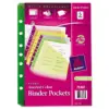 Avery Small Binder Pockets Standard 7-Hole Punched Assorted 5 1/2 x 9 1/4 5/Pack 75307