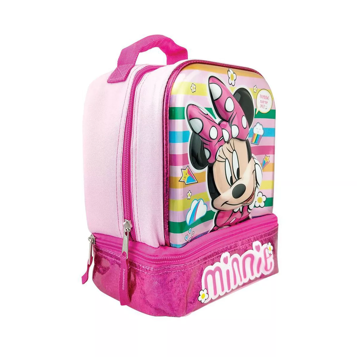 Minnie Mouse 6D Laser Molded Dual Compartment Lunch Bag - Pink