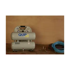 Quipall 4-1-SILTWN-AL Ultra Quiet 1 HP 4.6 Gallon Oil-Free Twin Stack Air Compressor