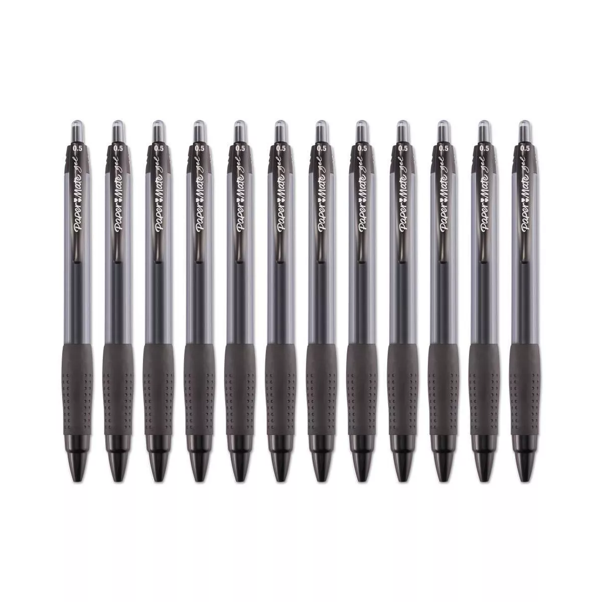 Paper Mate 12pk Roller Ball Retractable Fine Gel Pen Black