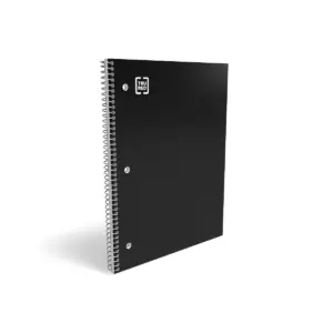 Staples Durable Poly Cover Notebook Wide Ruled Black 8