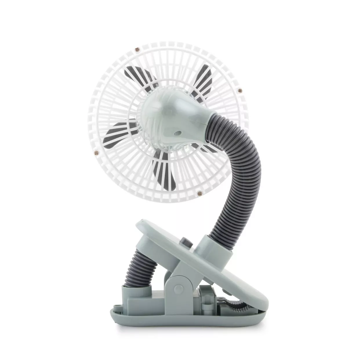 O2COOL 4" Battery Powered Portable Clip Fan Gray