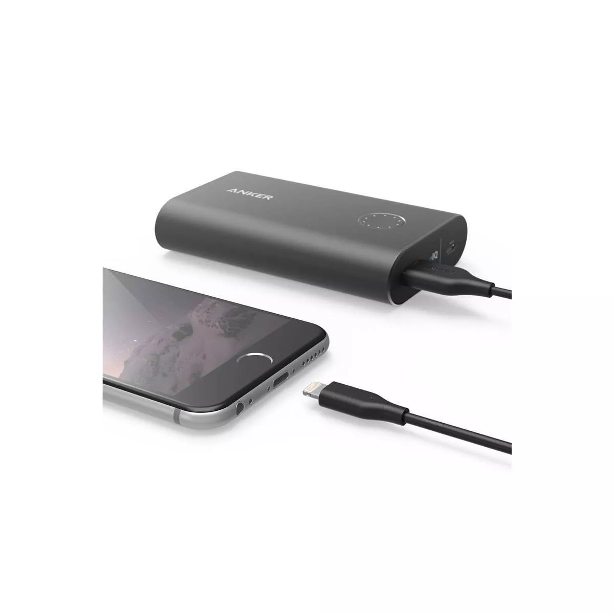 Anker 6' PowerLine Lightning to USB-A Round Cable - Black