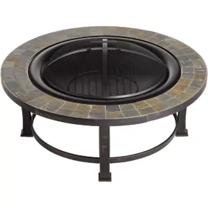 John Timberland Black Slate Fire Pit Round 40
