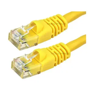 Monoprice Cat6 Ethernet Patch Cable - 50 Feet - Yellow | Network Internet Cord - RJ45, Stranded, 550Mhz, UTP, Pure Bare Copper Wire, 24AWG