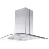 ZLINE GL14i-36 400 CFM 36 Inch Middle Island Mount Ductless Range Hood with 4 Speed Motor and LED Lights, Stainless Steel and Glass Style
