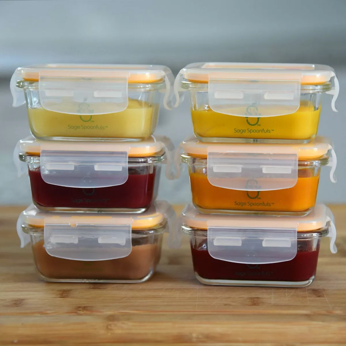 Sage Spoonfuls Tough Glass Tubs 6pk Durable Baby Food Storage Container - Clear - 4oz