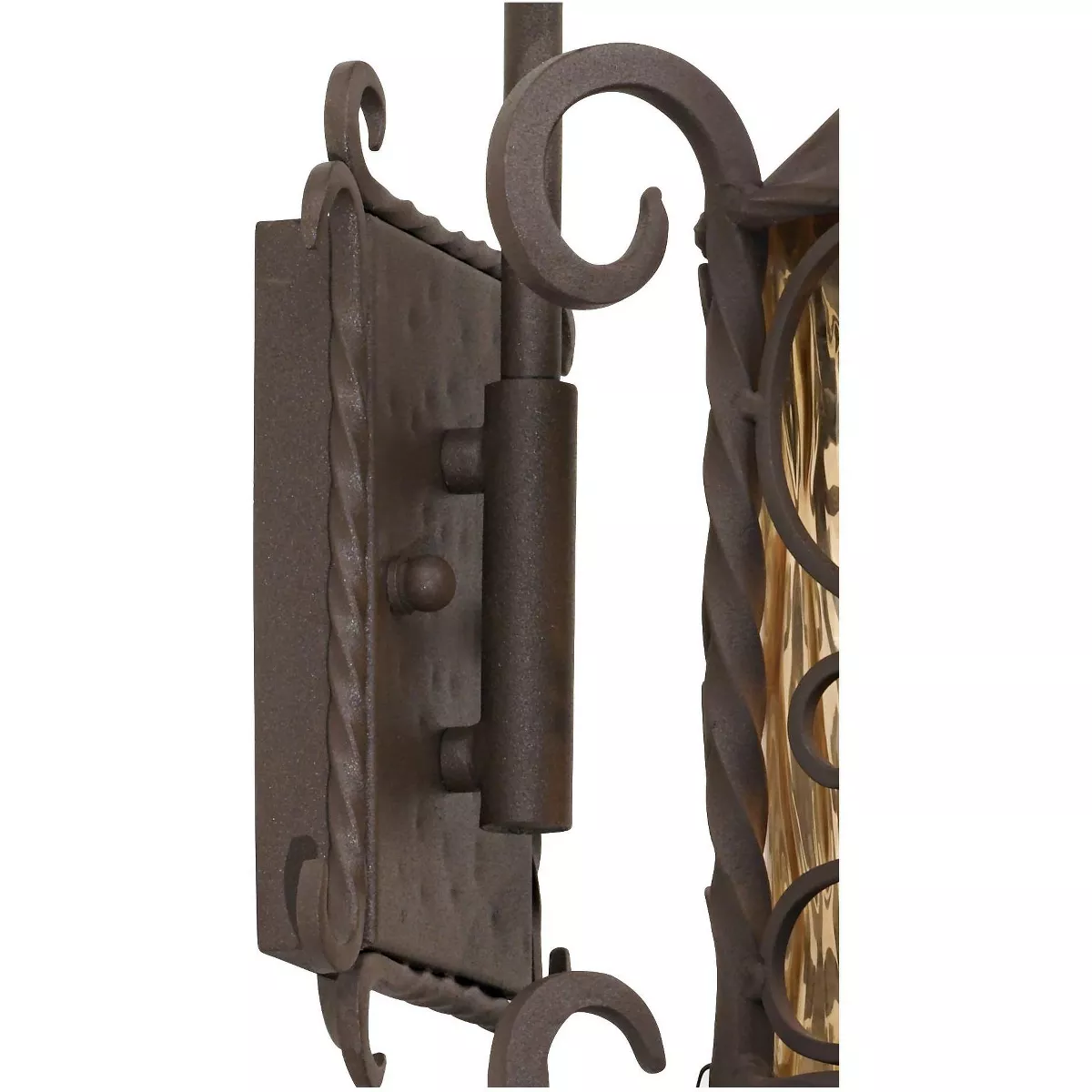 John Timberland Rustic Outdoor Wall Light Fixture Dark Walnut Iron Scroll 13 1/4