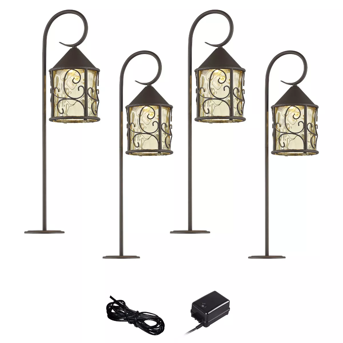 John Timberland Casa Seville Dark Walnut 6-Piece LED Path Light Set